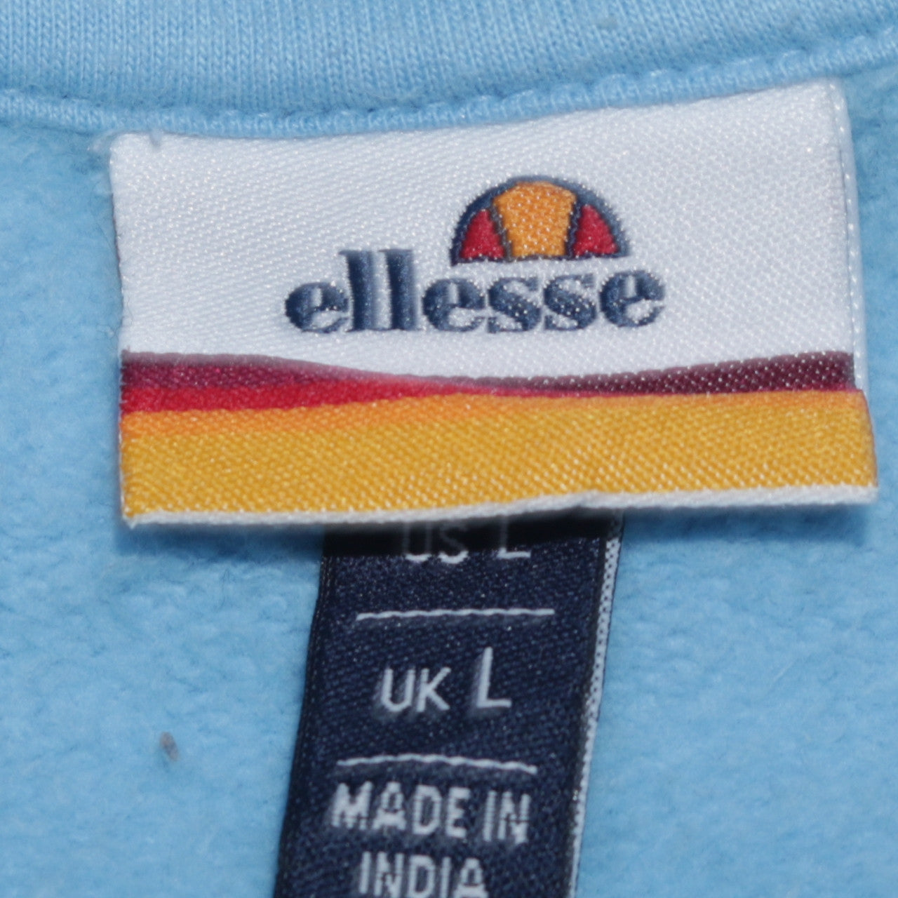 Ellesse Mens Blue Logo Pullover Sweatshirt Size L Crew Neck