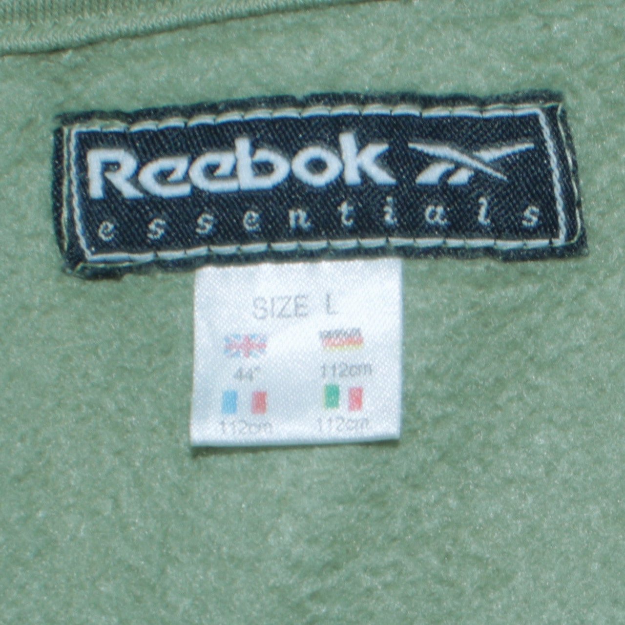 Reebok Men's Green L 1/4 Zip Fleece Pullover Sweatshirt