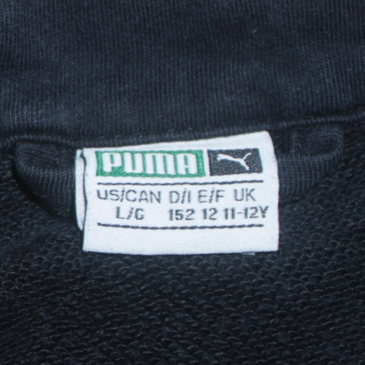 Puma Boys Black Full Zip Fleece Sweatshirt 11-12 Years Track Top