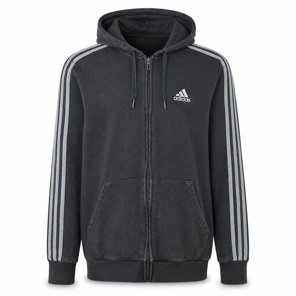 Adidas Men's Black Full Zip Hoodie Size M Sports Fleece