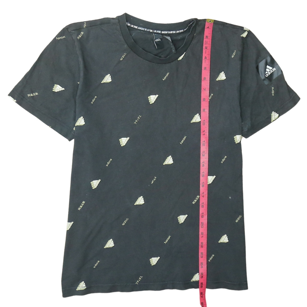 Adidas Men's Black Logo Graphic Print Cotton T-Shirt Size L
