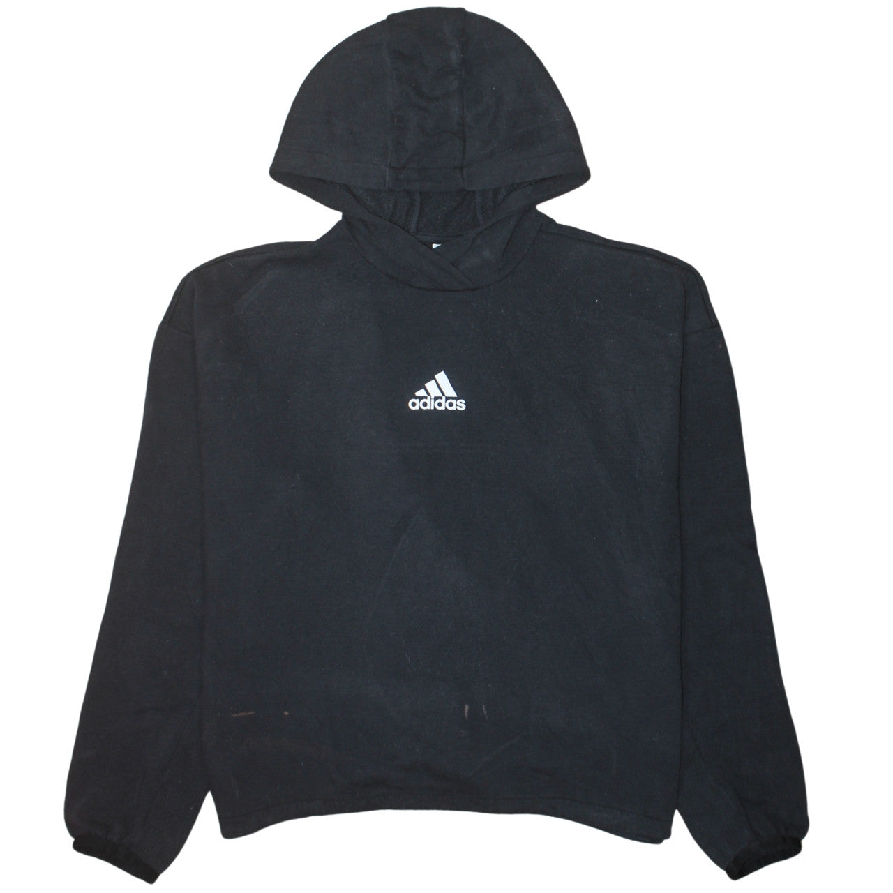 Adidas Womens Black Pullover Hoodie Size M 12-14 Cotton Blend