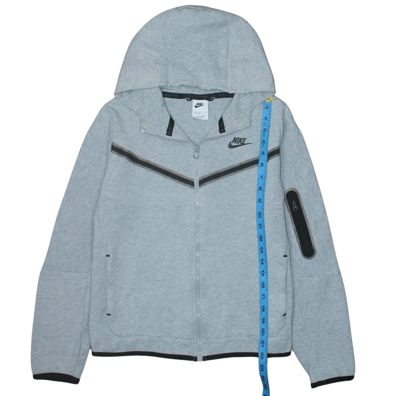 Nike Boys Grey XL Full Zip Hoodie with Logo and Pockets