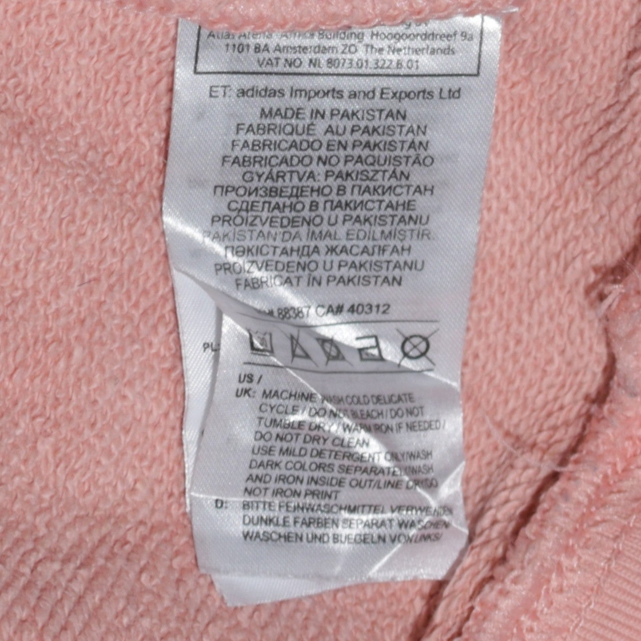 Adidas Womens Pink Hoodie Size 10 Pullover Trefoil Logo Cotton