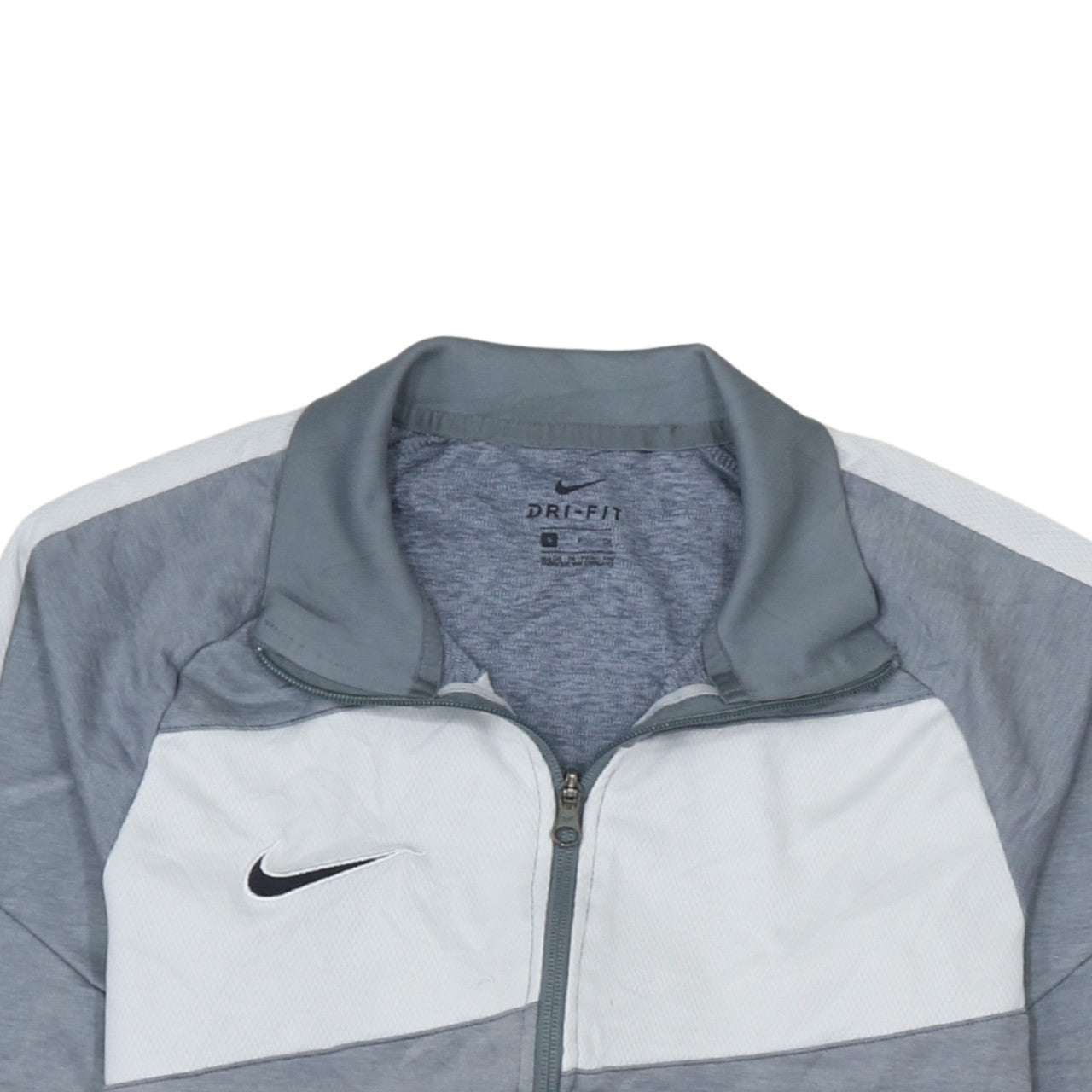 Nike Men's Grey Dri-Fit Track Jacket Size S Full Zip Polyester