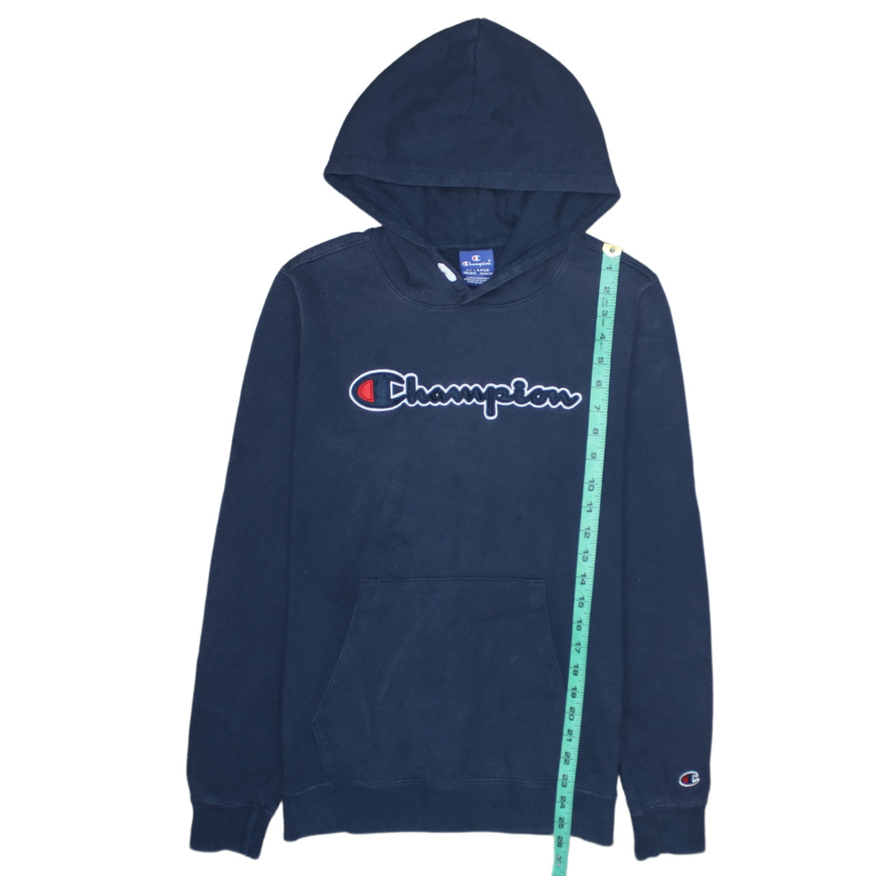 Champion Boys Navy Blue Pullover Hoodie 15-16 Years Logo Cotton Blend