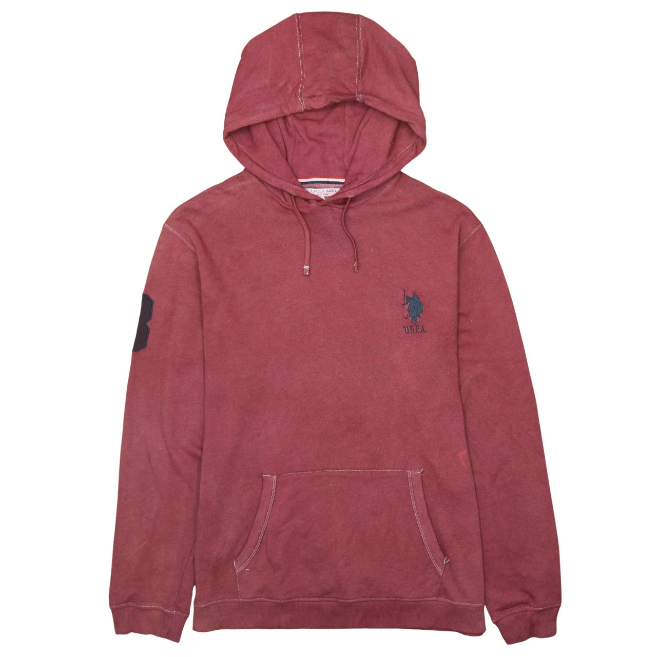 U.S. Polo Assn. Men's Red Pullover Hoodie 2XL Logo Sportswear