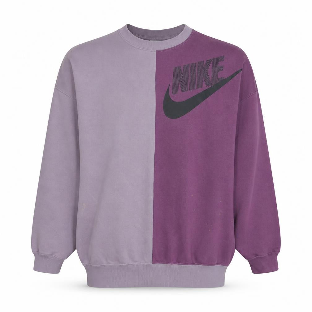 Nike Womens Purple Two Tone Crew Neck Pullover Sweatshirt Size S