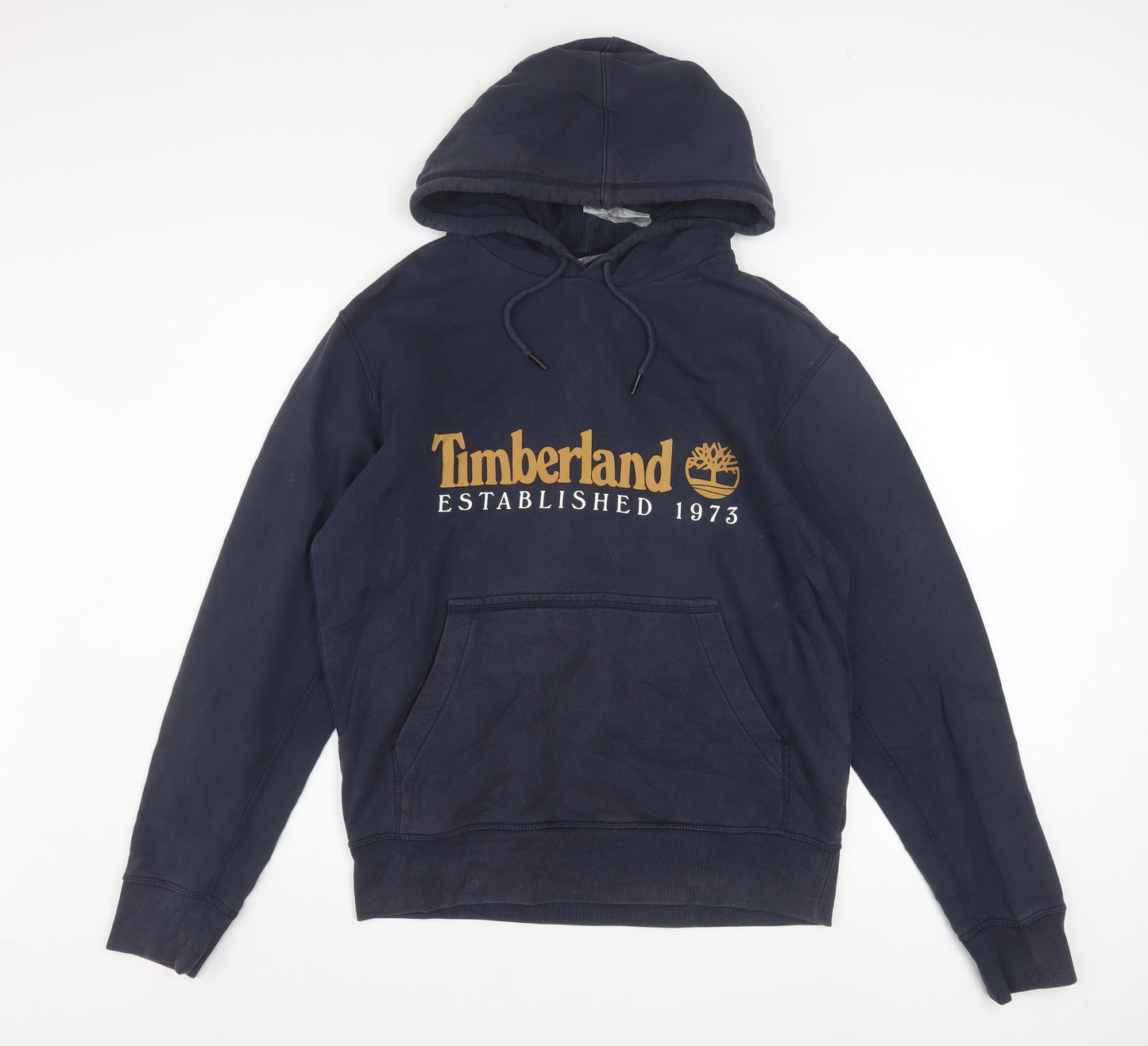 Timberland Men's Blue Logo Pullover Hoodie Size M Regular Fit
