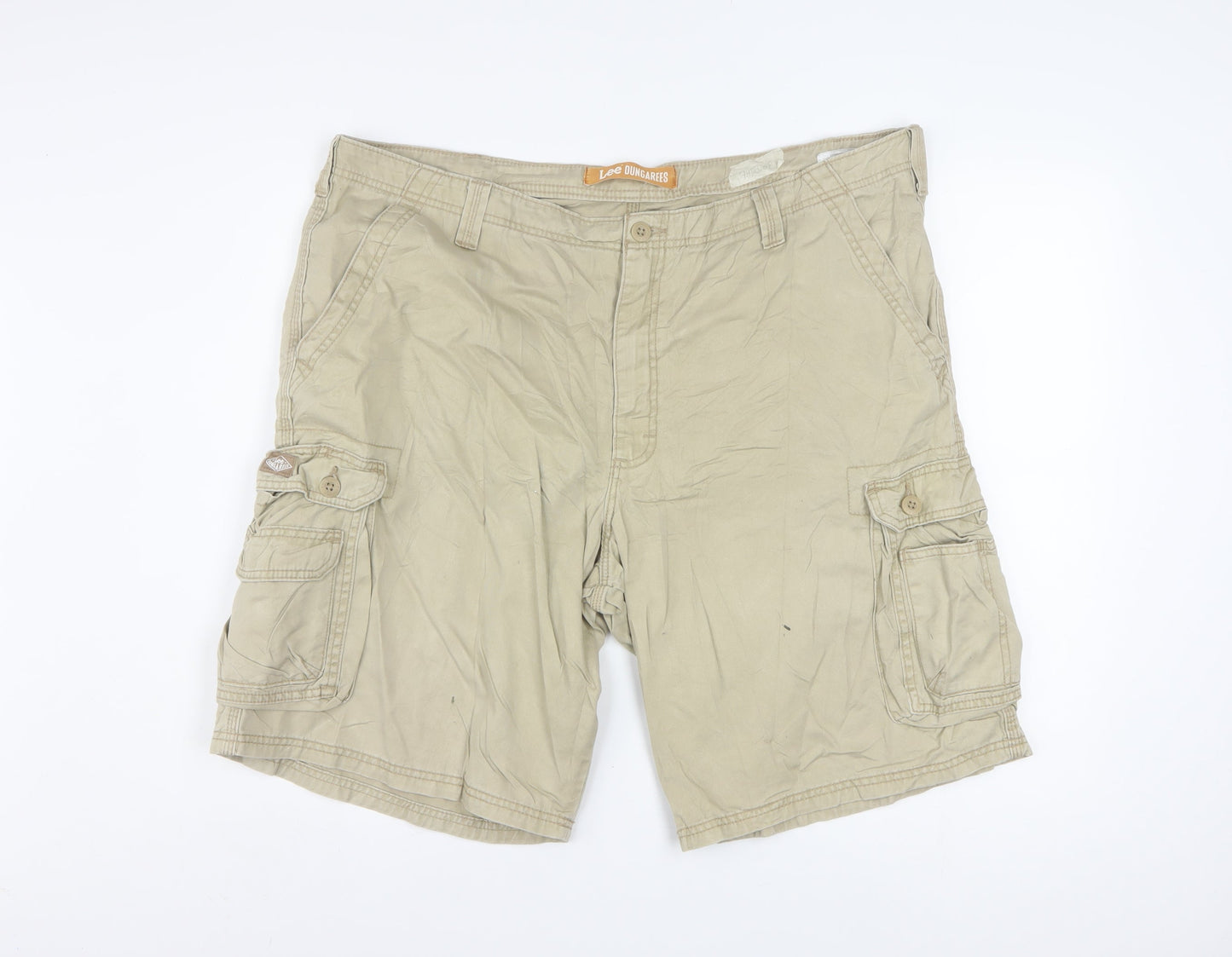 Lee Dungarees Men's Beige Cargo Shorts Size 42 Cotton Casual