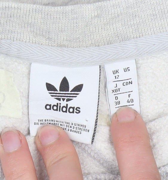 Adidas Women Grey Size 12 Oversized Crew Neck Sweatshirt