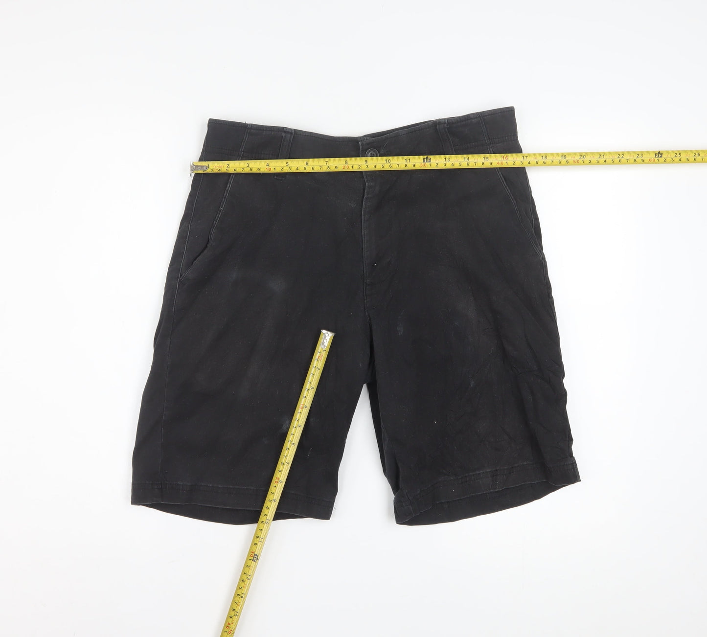 Lee Men's Black Chino Shorts Size 33 Regular Fit Cotton Stretch