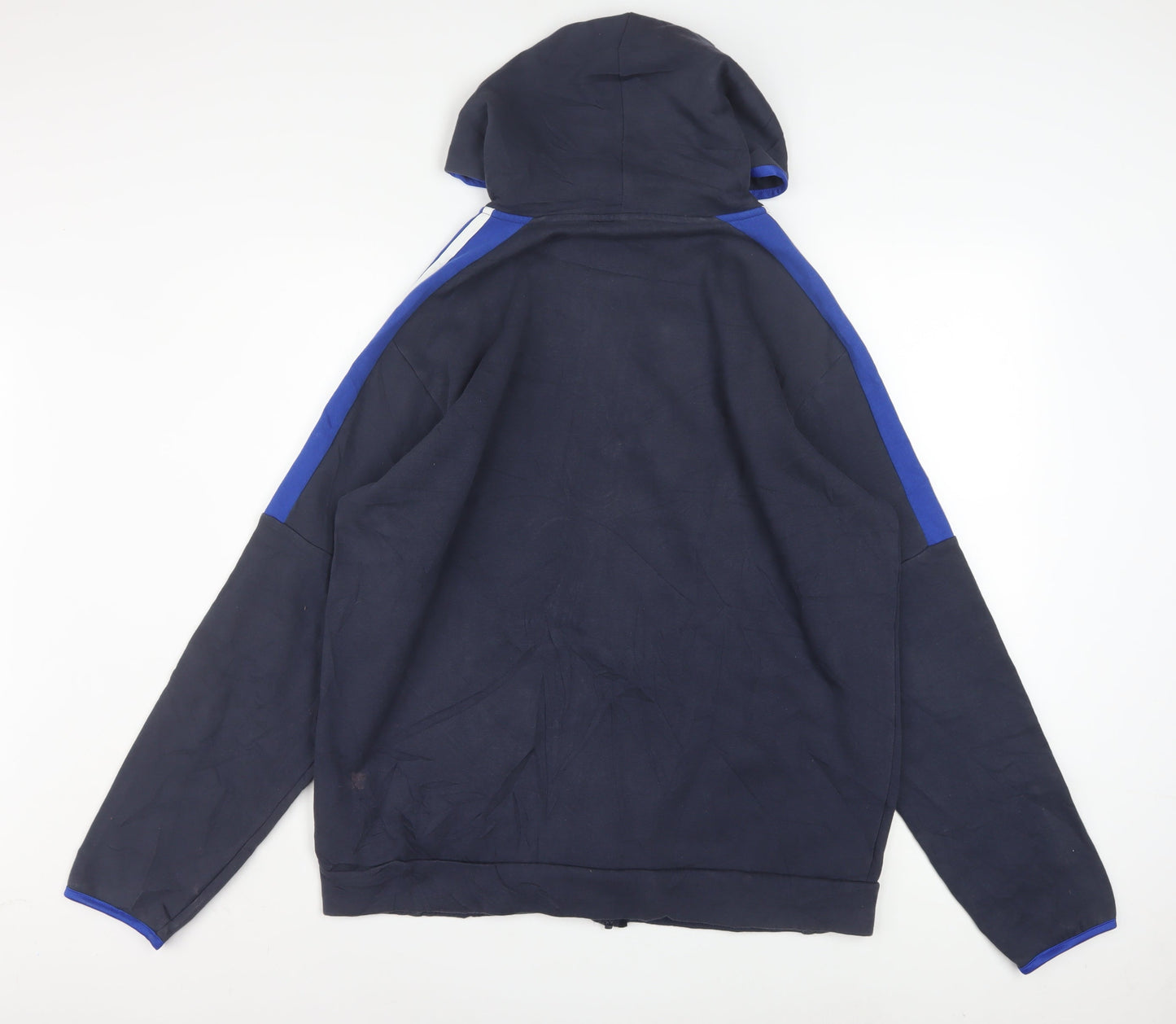 Adidas Men's Blue Full Zip Hoodie L Sports Fleece Jacket