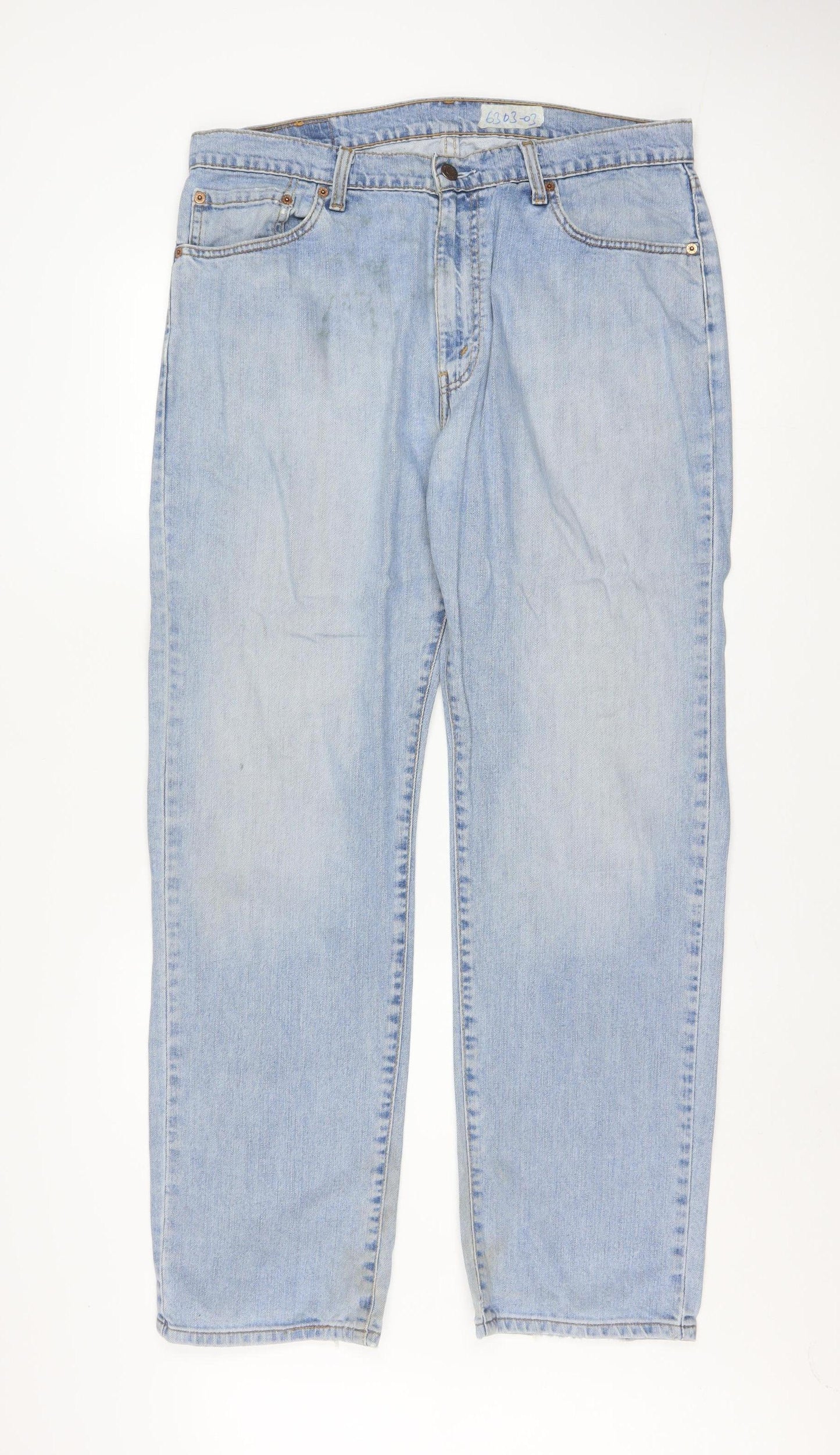 Levi's Men's Blue Light Wash Regular Straight Fit Denim Jeans 36x32