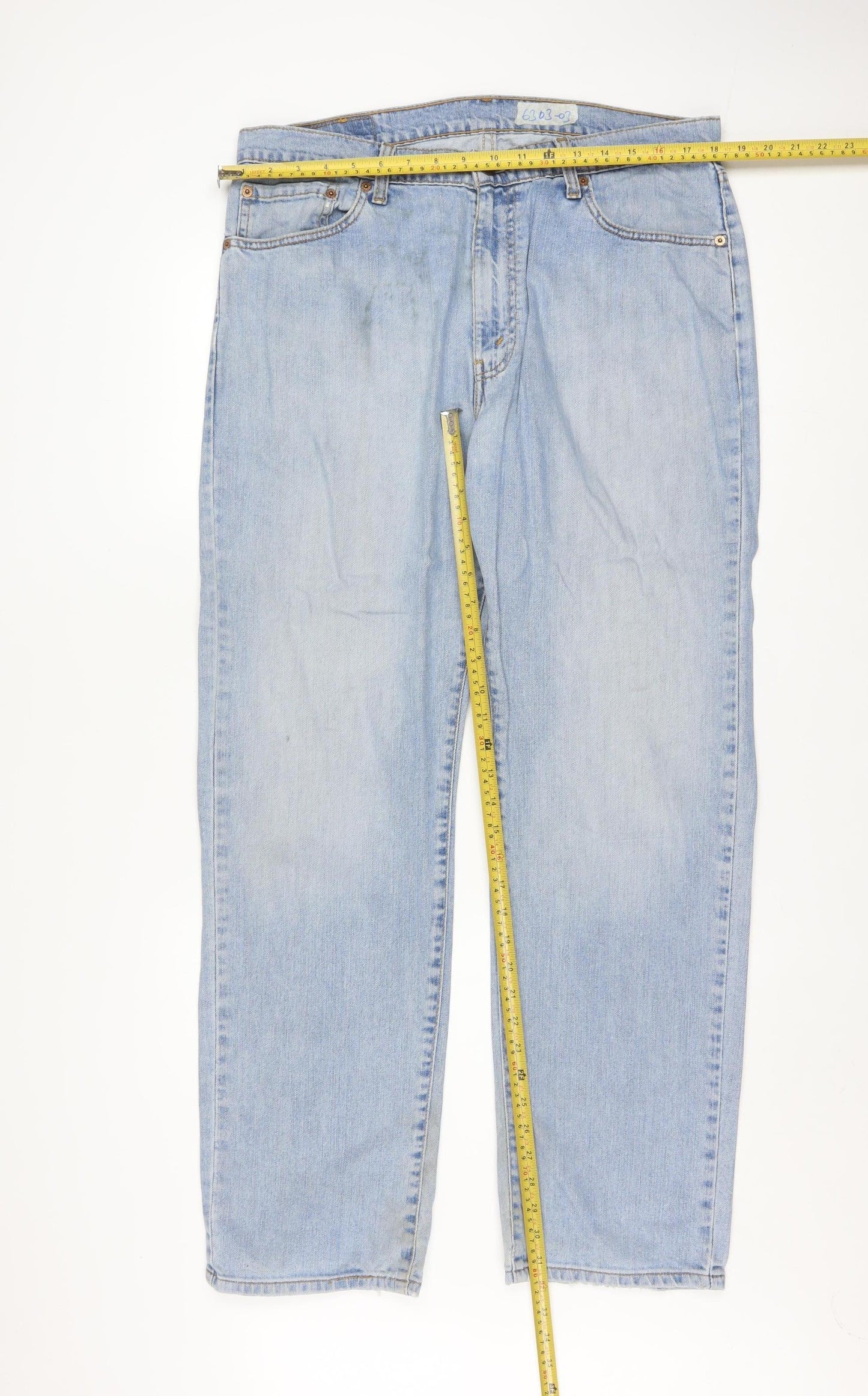 Levi's Men's Blue Light Wash Regular Straight Fit Denim Jeans 36x32
