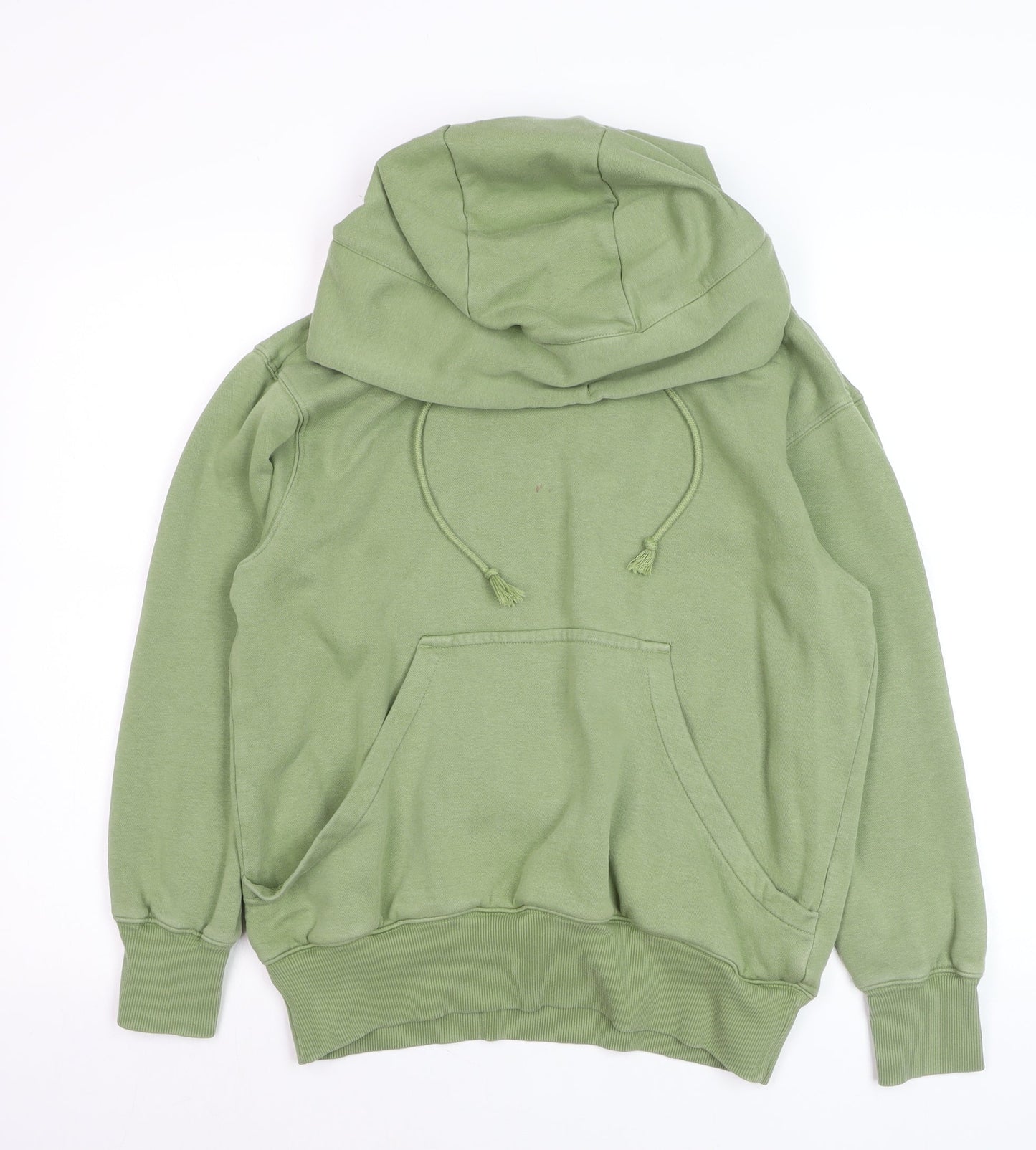 Nike Men Green Cotton Pullover Hoodie XXS Hooded Kangaroo Pocket