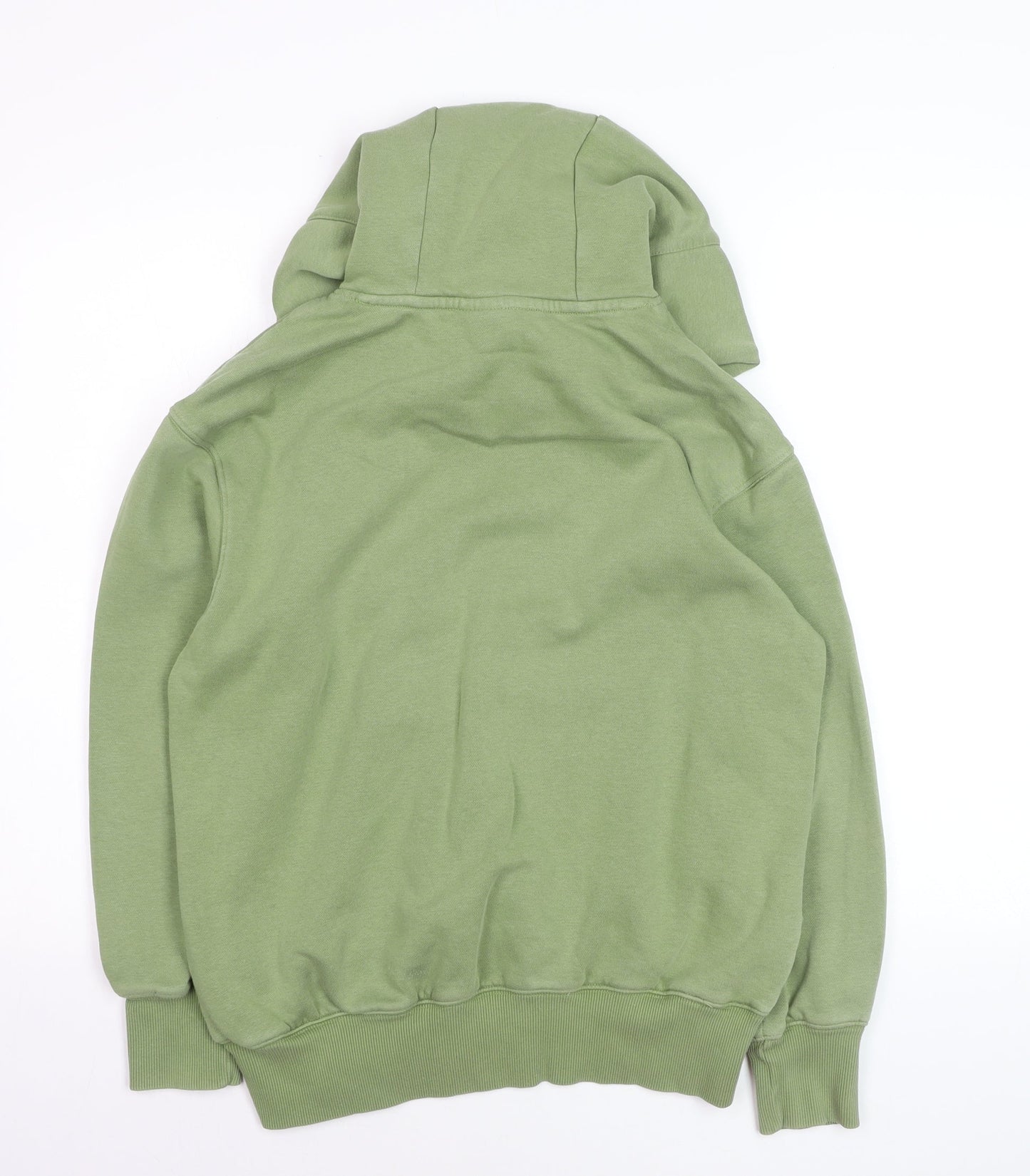 Nike Men Green Cotton Pullover Hoodie XXS Hooded Kangaroo Pocket