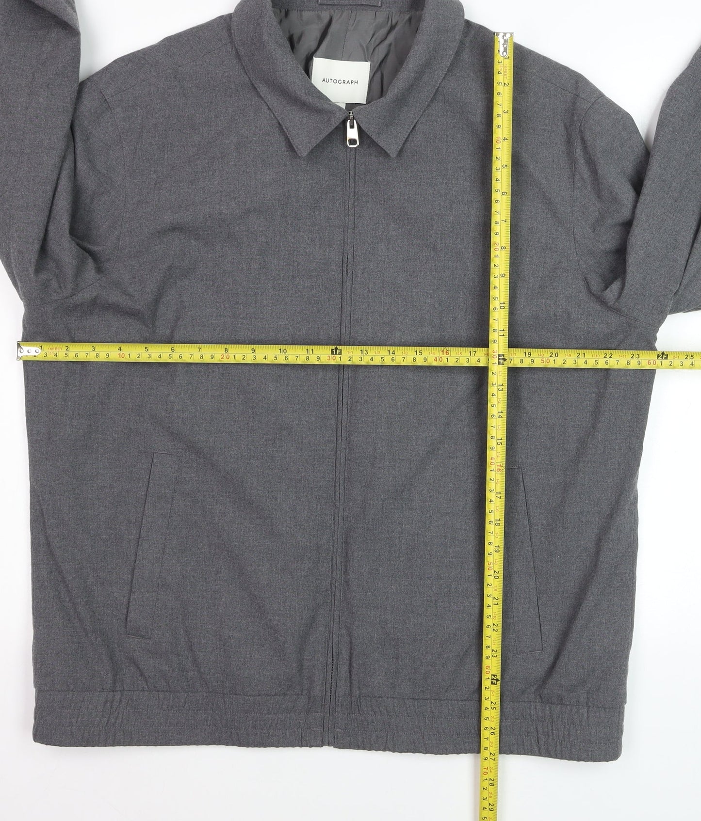 Marks and Spencer Men’s Grey Wool Blend Bomber Jacket XL