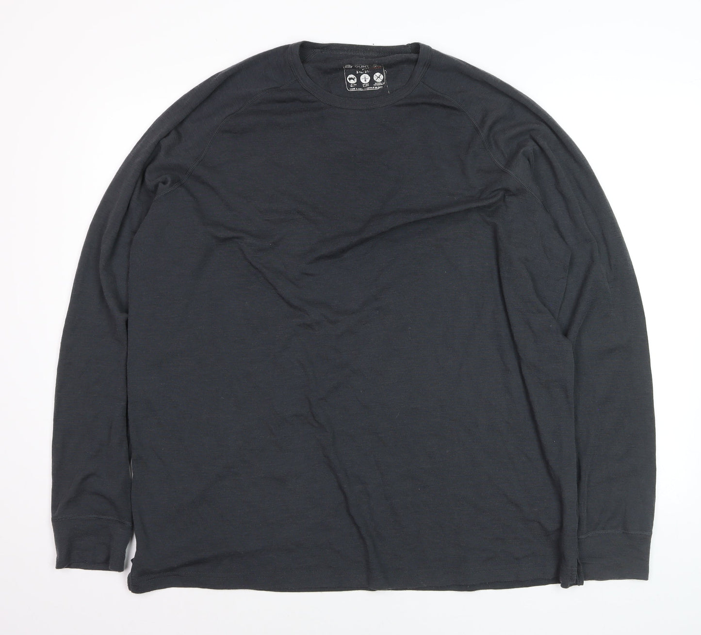 Mountain Warehouse Men’s Black 3XL Long Sleeve Merino Wool Top