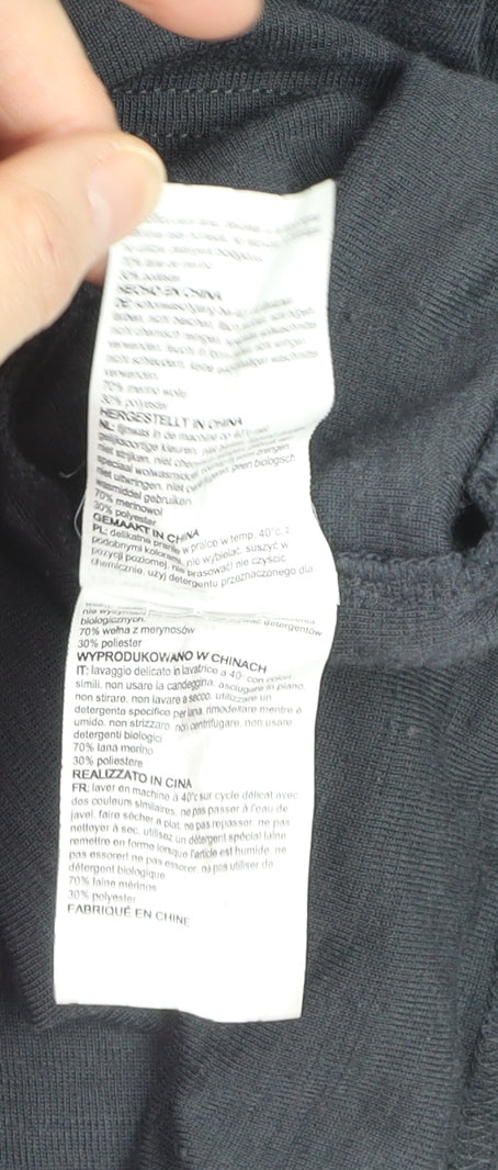 Mountain Warehouse Men’s Black 3XL Long Sleeve Merino Wool Top
