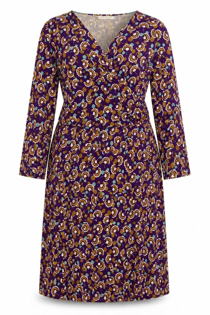 Paper in Layers Women's Purple Geometric Wrap Dress Size 16