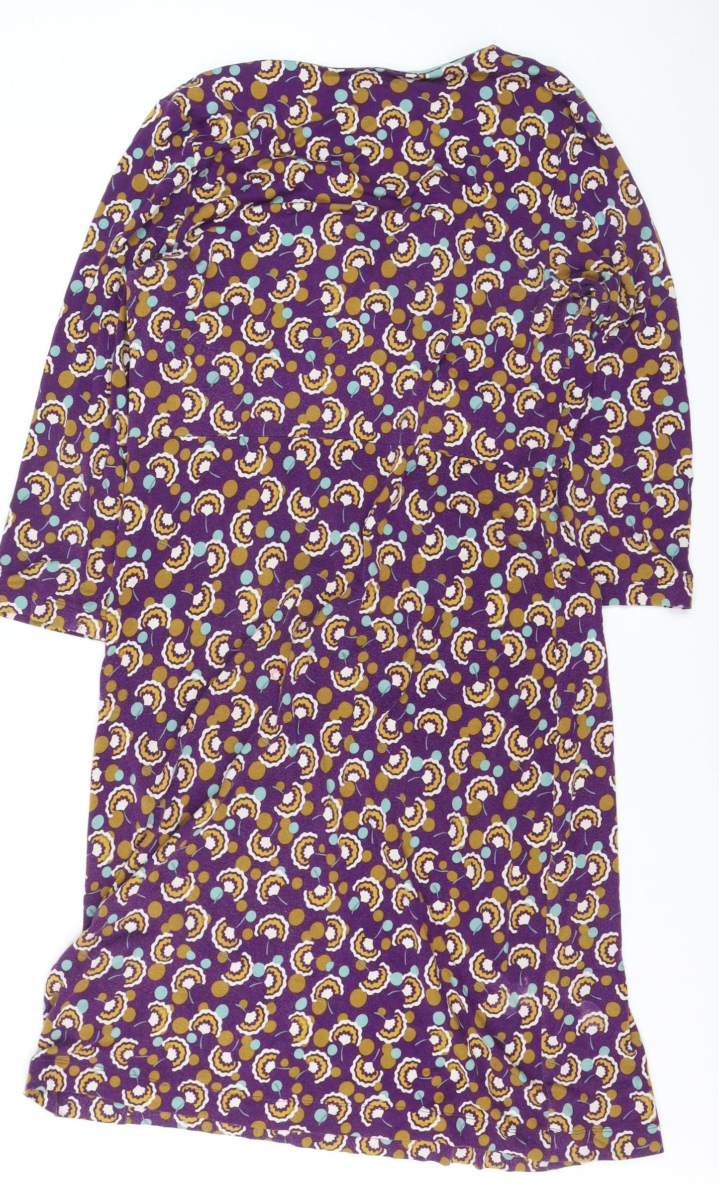 Paper in Layers Women's Purple Geometric Wrap Dress Size 16
