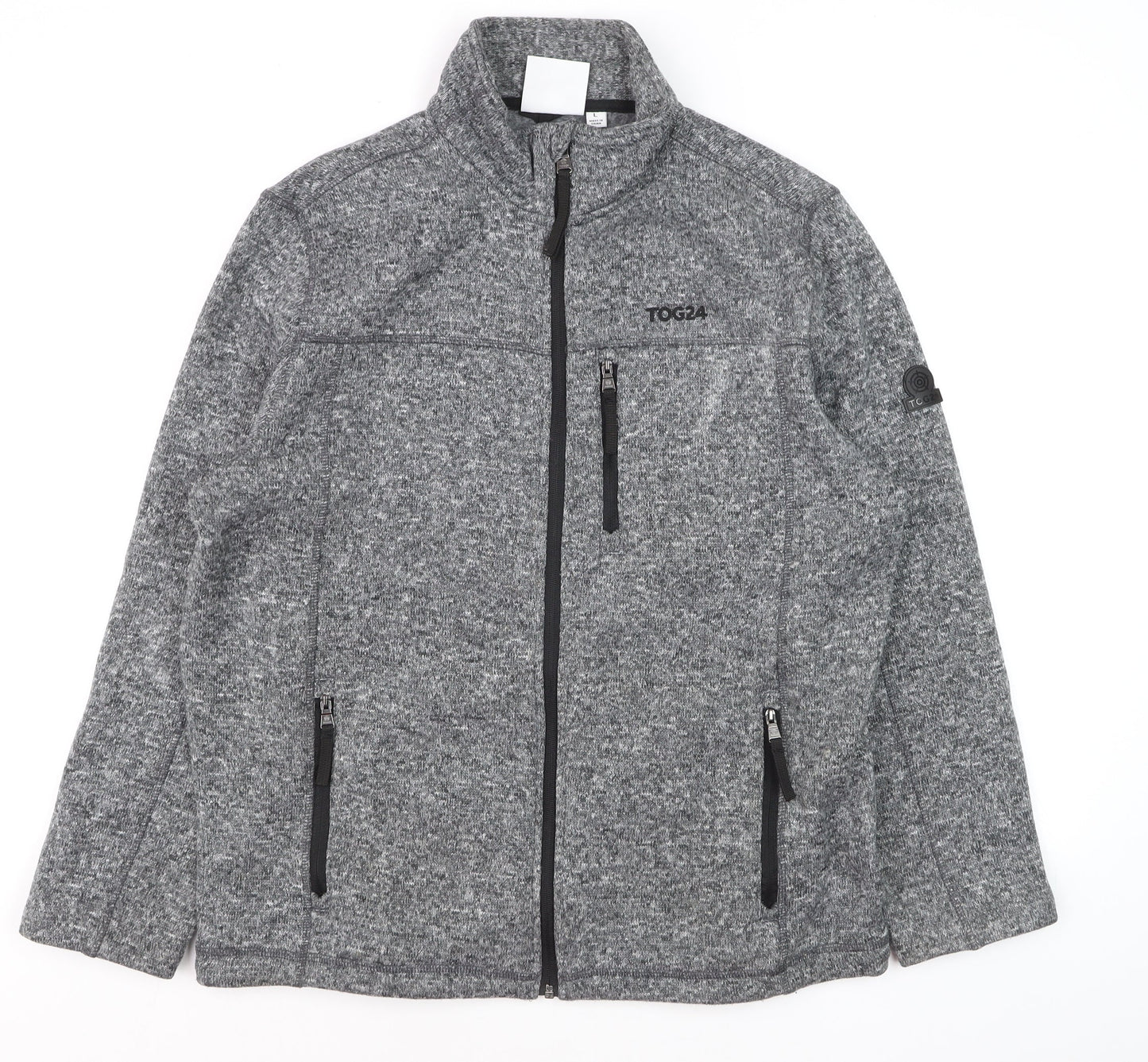TOG24 Men's Grey Full Zip Fleece Jacket L Outdoor Sweatshirt