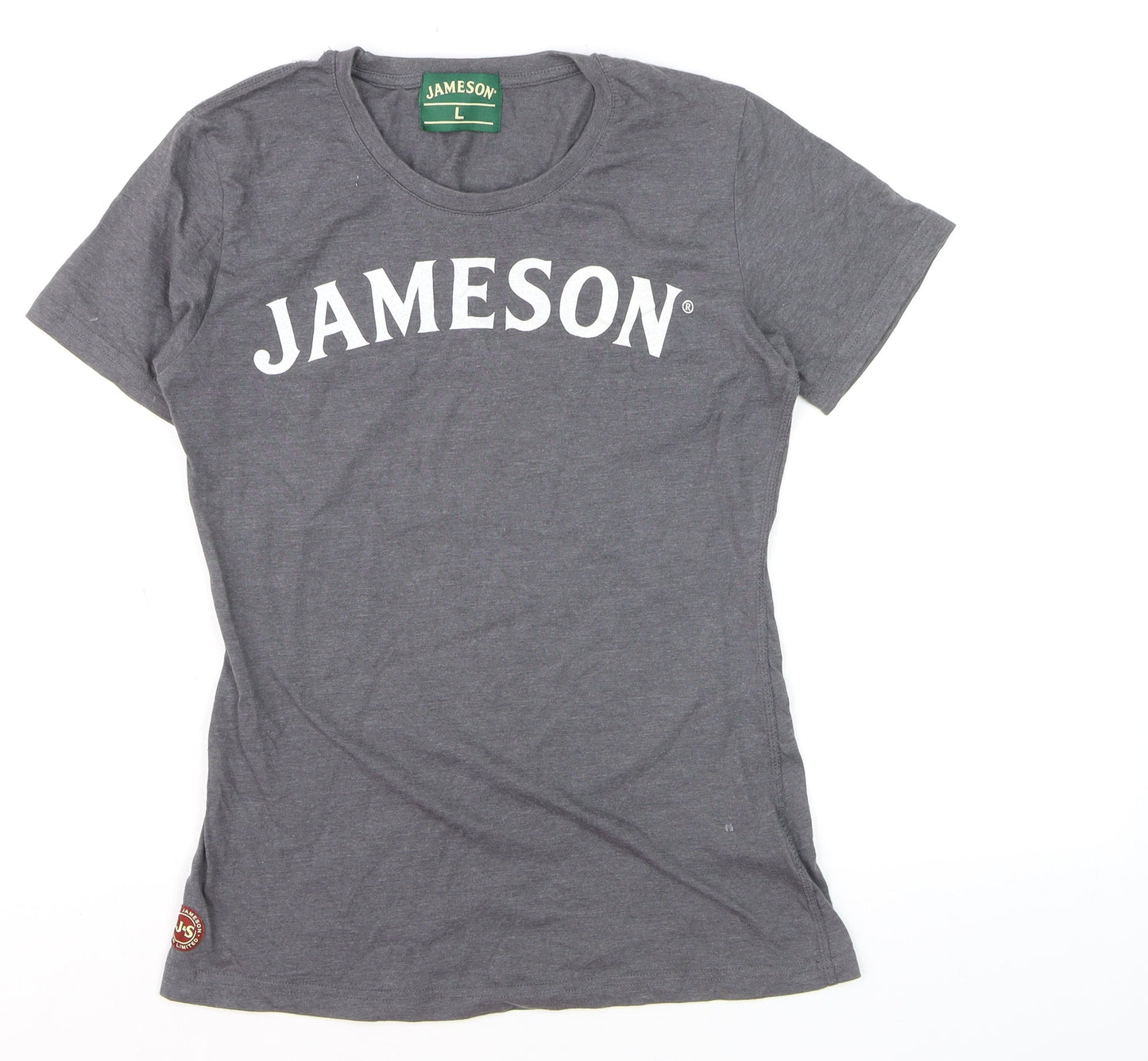 Jameson Mens Grey Graphic Logo T-Shirt Size L Cotton Blend
