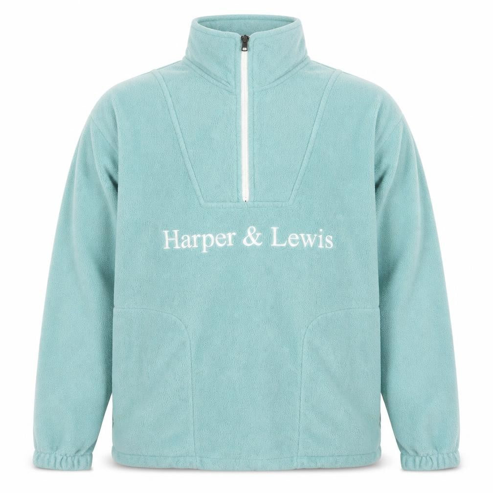 Harper & Lewis Men's Green Fleece 1/2 Zip Pullover Sweatshirt M