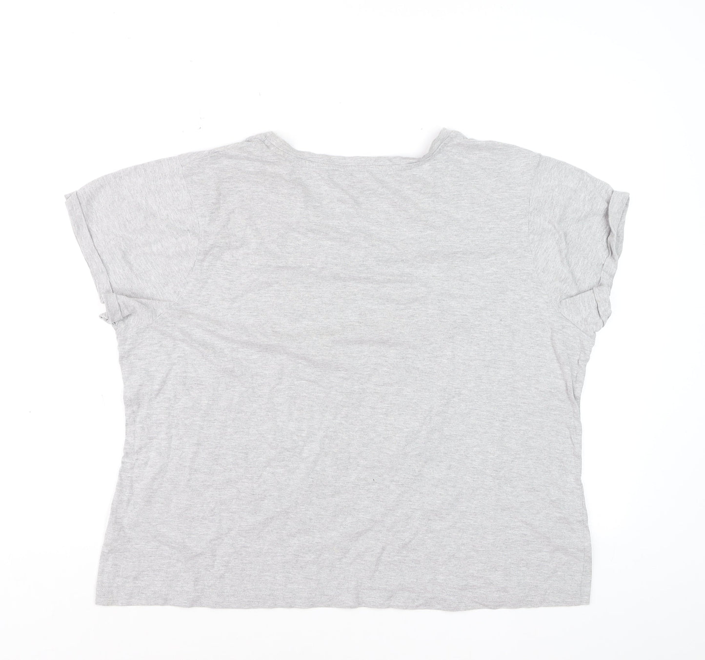 Disney Women's Grey Mickey Mouse Graphic T-Shirt XL Casual Cotton Top
