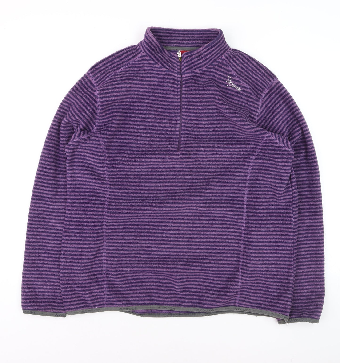 TOG24 Men's Purple Stripe 2XL Fleece 1/4 Zip Pullover Sweatshirt