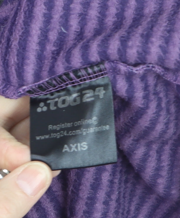 TOG24 Men's Purple Stripe 2XL Fleece 1/4 Zip Pullover Sweatshirt