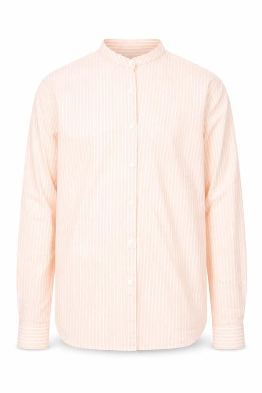 ASOS DESIGN Men's Beige Striped Band Collar Long Sleeve Shirt Size L
