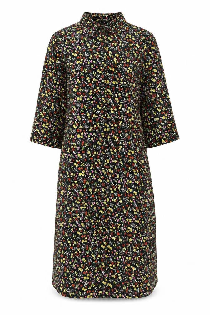 Pieces Women’s Multicoloured Floral Midi Shirt Dress Size M