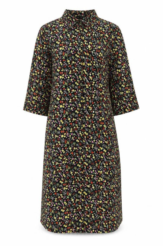 Pieces Women’s Multicoloured Floral Midi Shirt Dress Size M