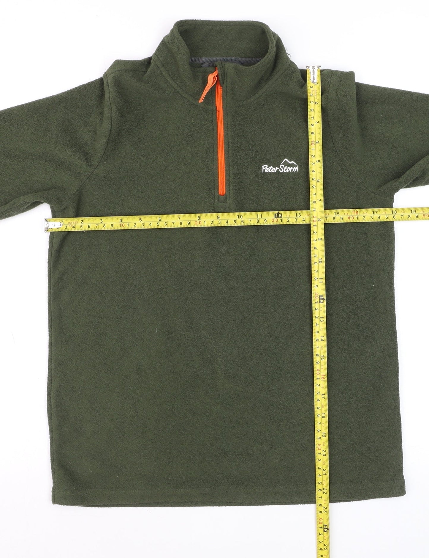 Peter Storm Boys Green Fleece 1/4 Zip Pullover Sweatshirt 10-11 Years