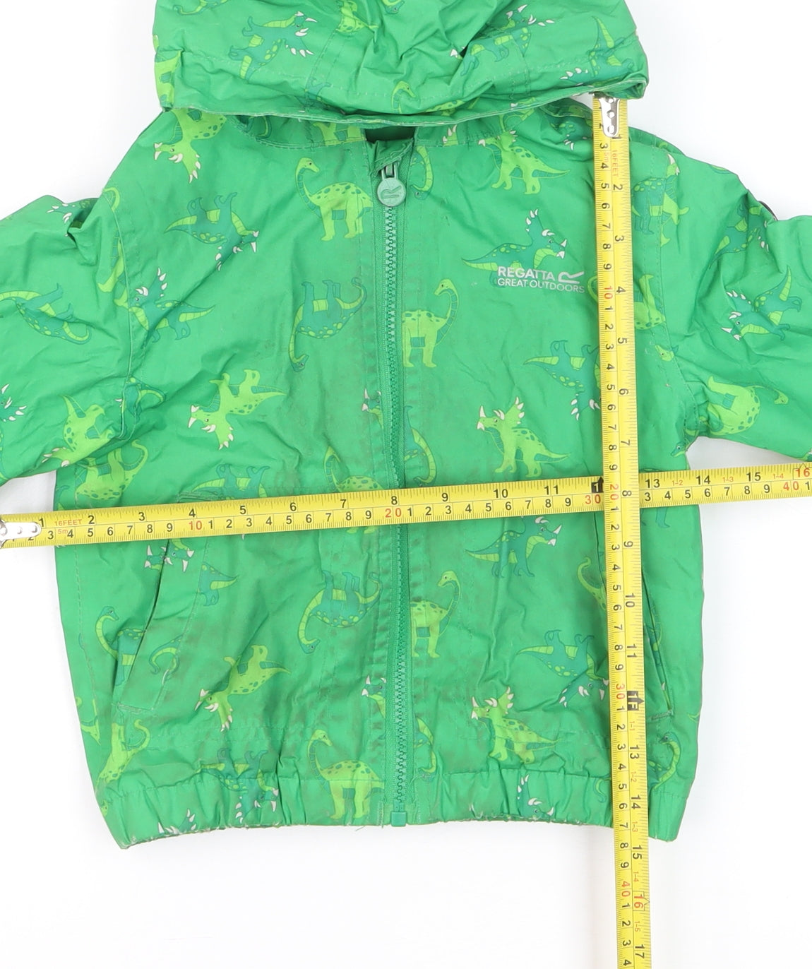 Regatta Unisex Baby Green Dinosaur Rain Coat Jacket 4 Plus Hooded Polyester