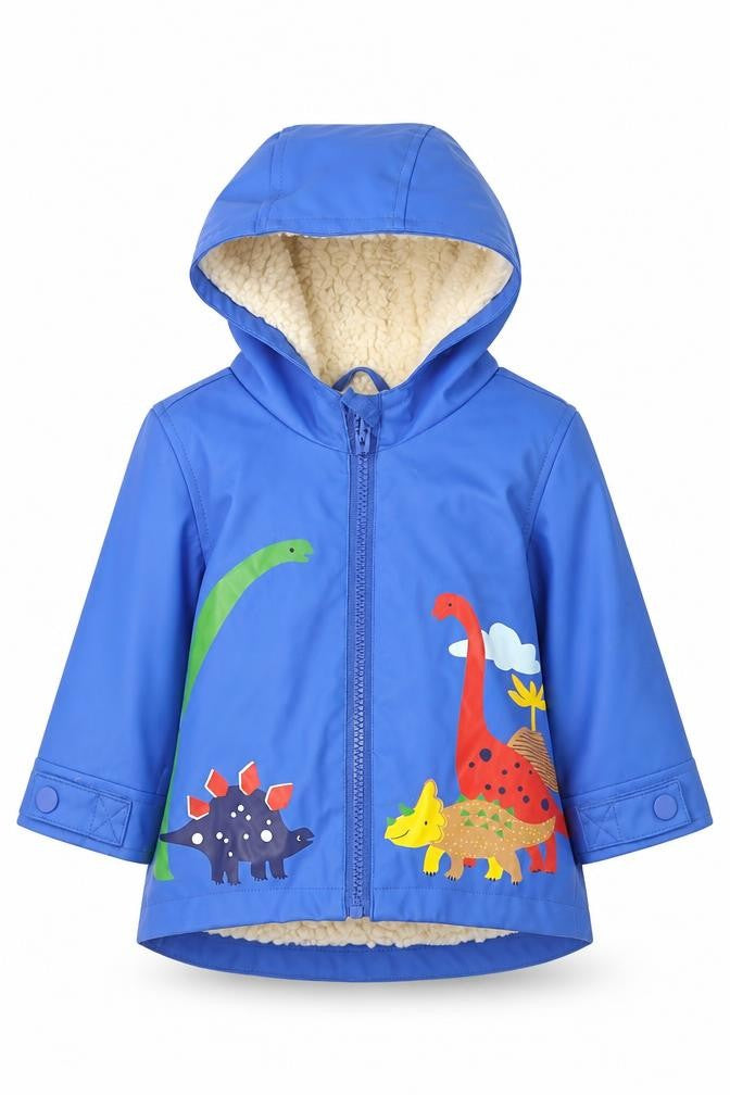 Marks & Spencer Blue Dinosaur Hooded Rain Coat 6-9 Months Unisex Baby