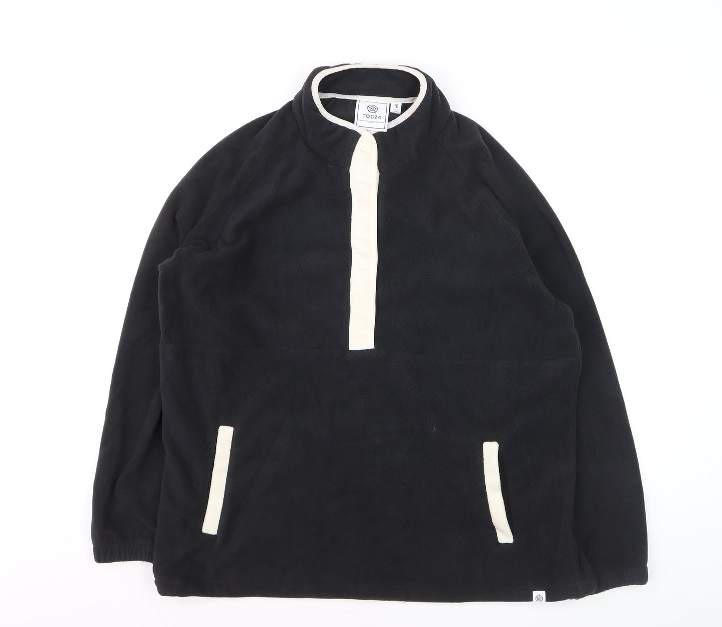 TOG24 Men's Black Fleece 1/2 Zip Windbreaker Jacket Size L
