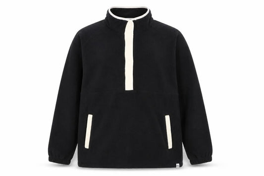 TOG24 Men's Black Fleece 1/2 Zip Windbreaker Jacket Size L