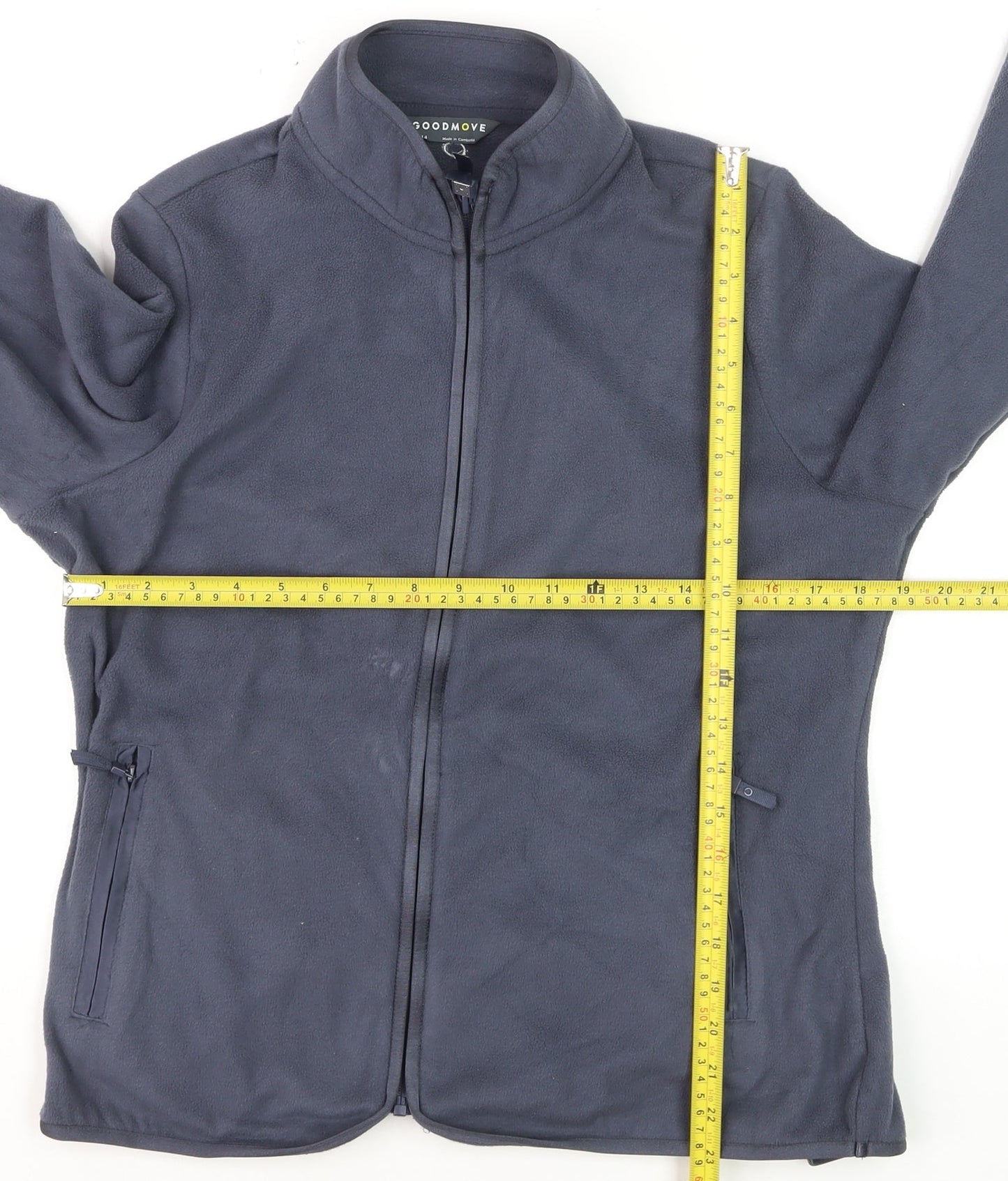 Marks and Spencer Goodmove Women's Navy Fleece Full Zip Sweatshirt Size 14