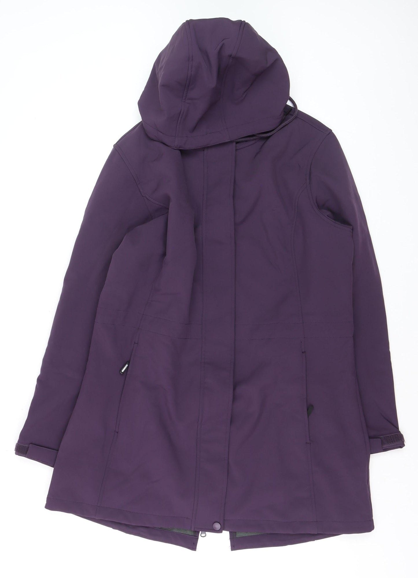 Outdoor Ventures Women's Purple L Softshell Rain Coat Hooded Long Sleeve