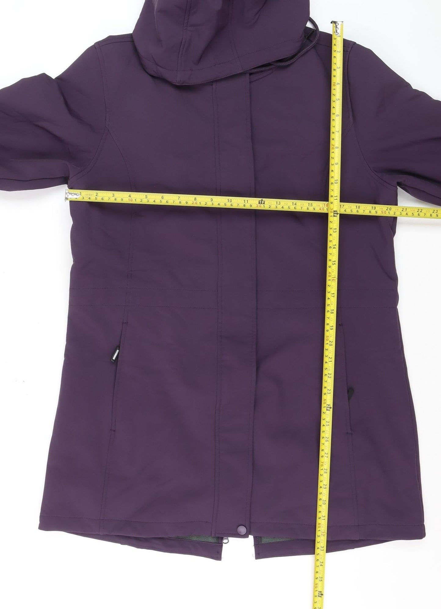 Outdoor Ventures Women's Purple L Softshell Rain Coat Hooded Long Sleeve