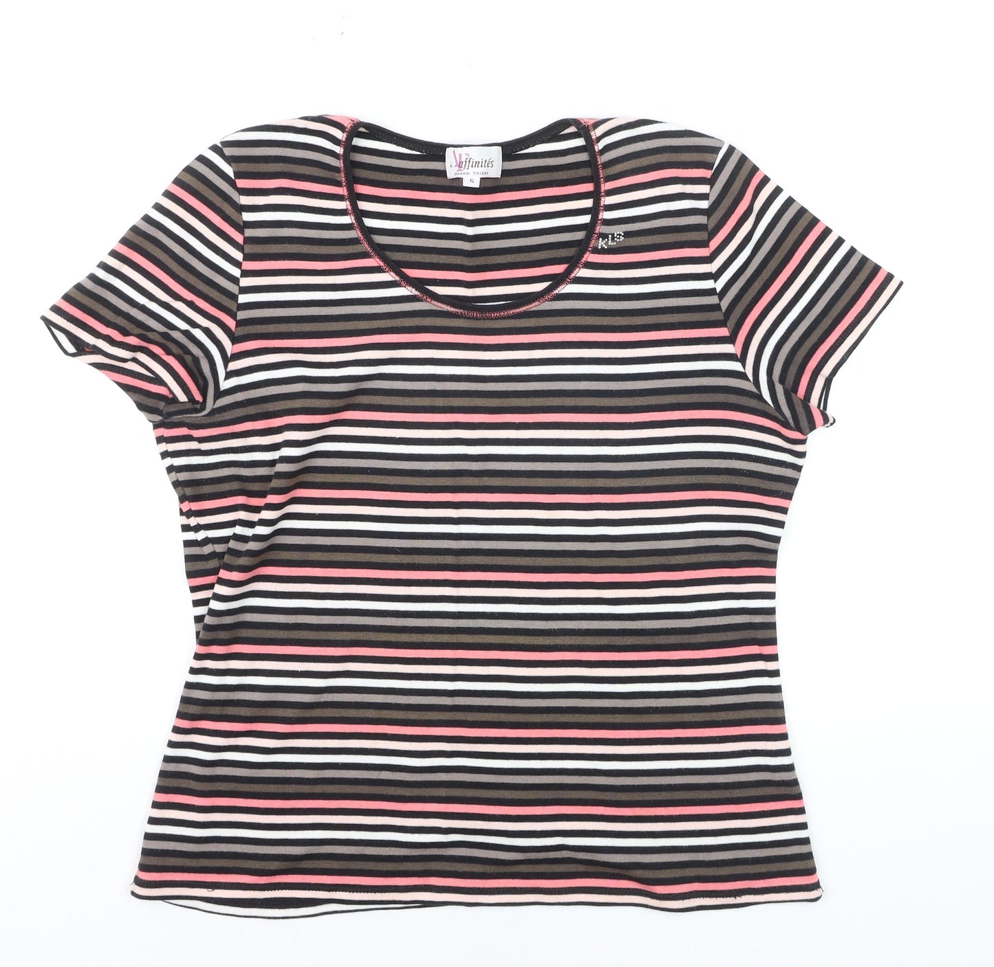 Armand Thiery Women’s Multicoloured Striped Cotton T-Shirt L