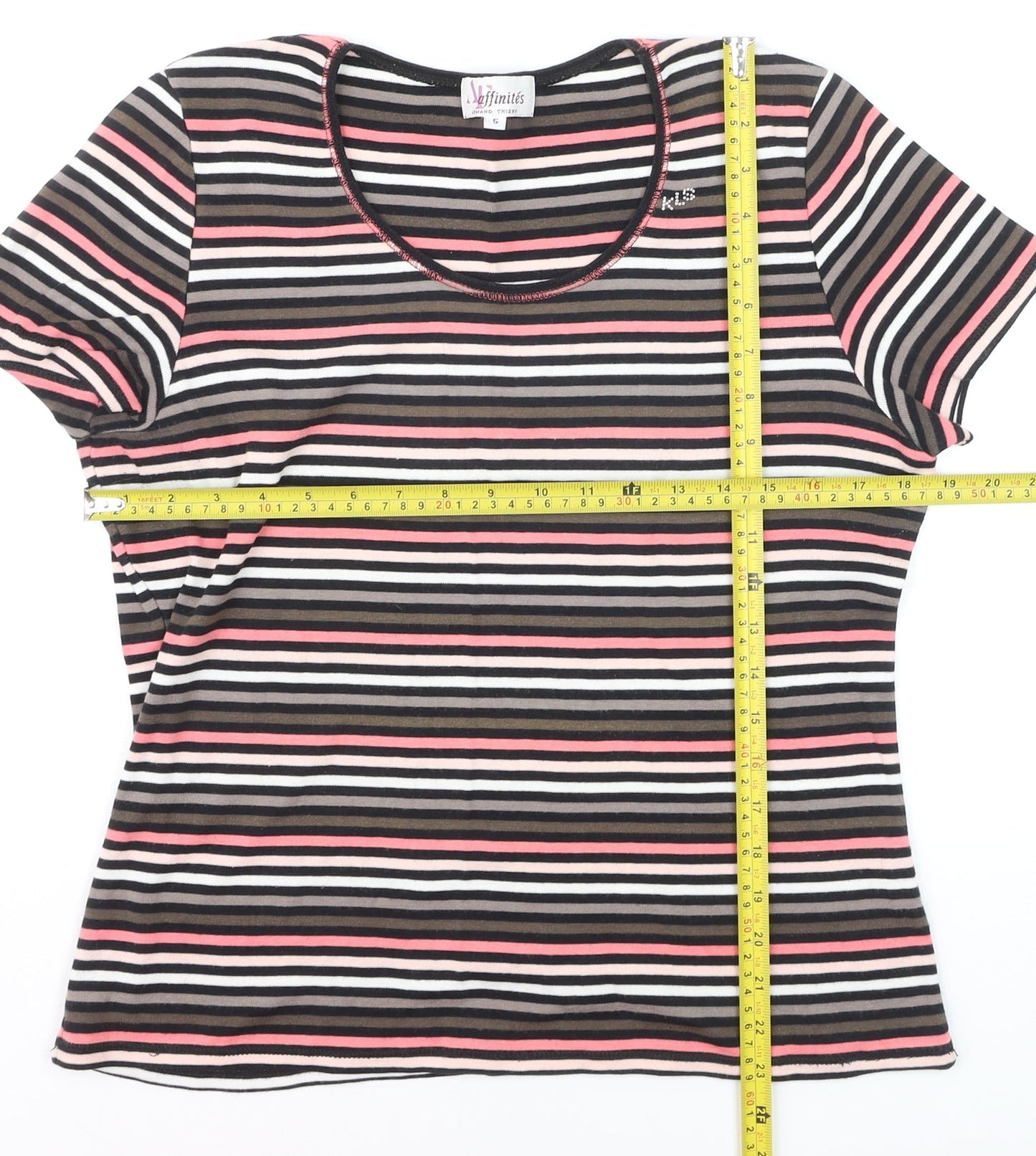 Armand Thiery Women’s Multicoloured Striped Cotton T-Shirt L