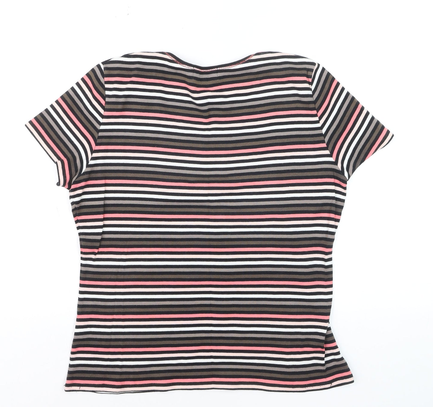 Armand Thiery Women’s Multicoloured Striped Cotton T-Shirt L