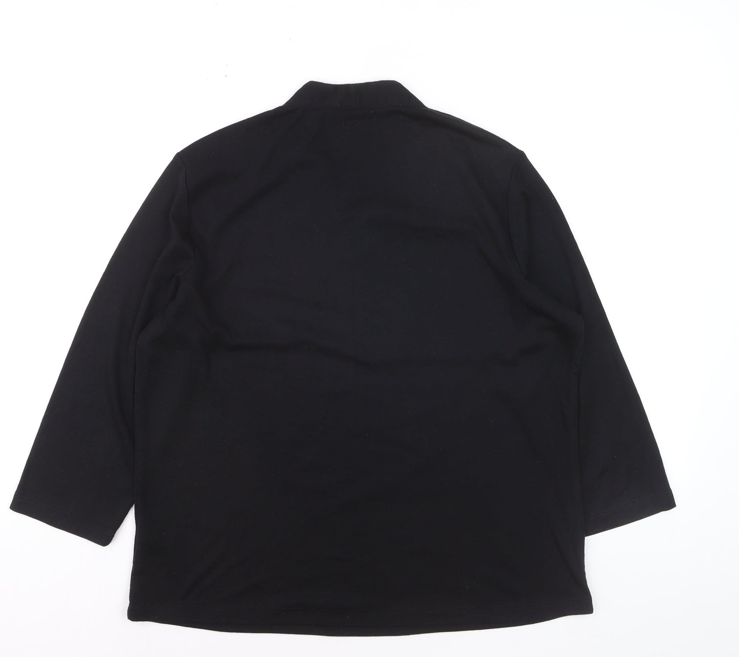 VIZAVIZ Women's Black V-Neck Long Sleeve Basic Blouse Size 18