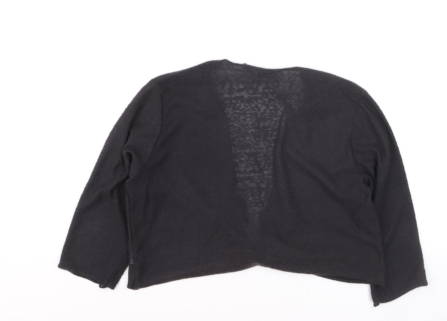 TIGI Women Black Plus Size 18 Open Front Tie Cardigan