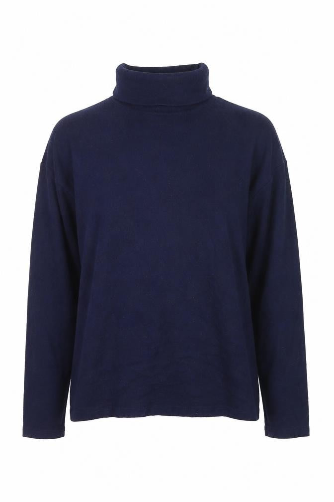 Warehouse Women's Blue Roll Neck Long Sleeve Cotton Jumper Size 6
