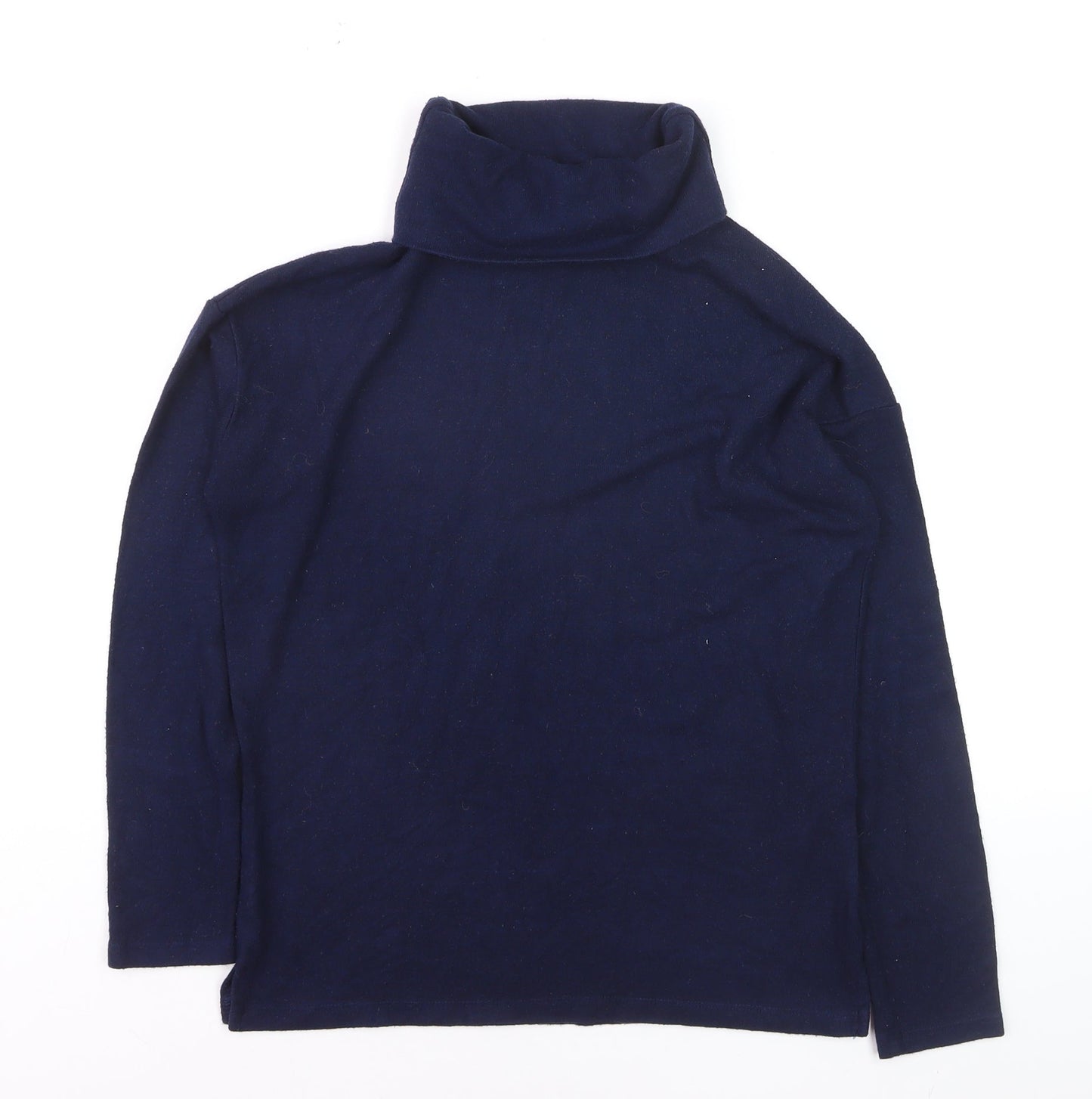 Warehouse Women's Blue Roll Neck Long Sleeve Cotton Jumper Size 6
